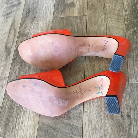 Nordstrom vintage orange patent leather slides - Picture 6 of 8